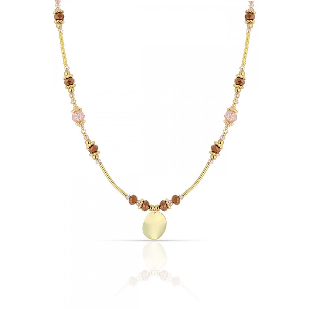 Women's necklace with brown stones - 1