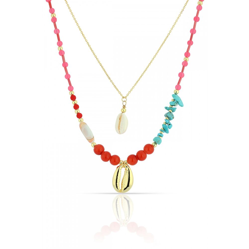 Women's necklace with colorful seashell - 1