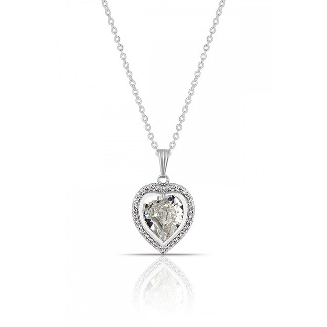 Women's necklace with crystal heart - 1