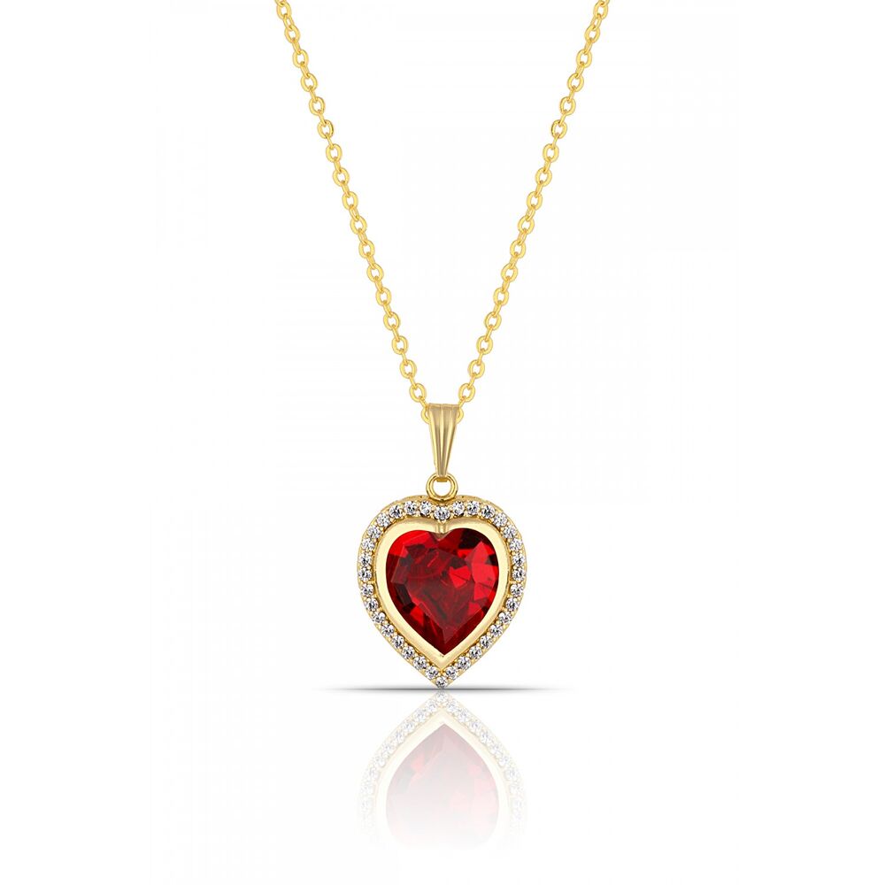 Women's necklace with crystal heart - 4