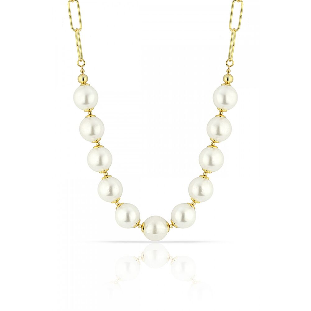 Women's necklace with white pearls - 1