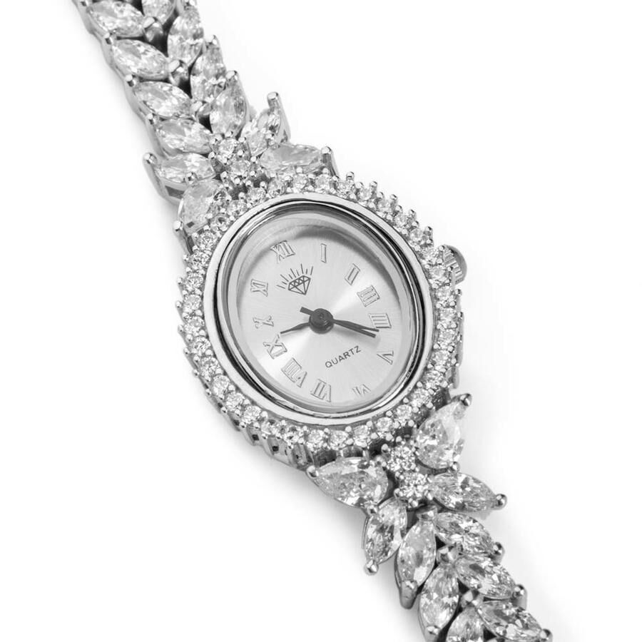 Zircon Stone 925 Sterling Silver Women's Watch - 1